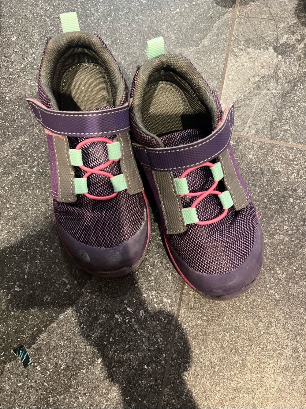 See Kai Run Purple Sneakers with Mint and Pink Accents